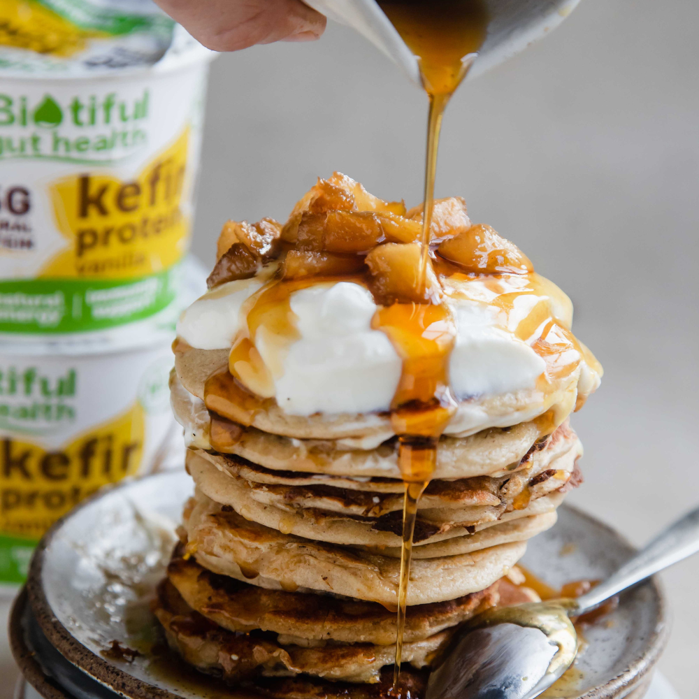 Image of Delicious & Healthy Vanilla Pancakes With Caramelised Apple!
