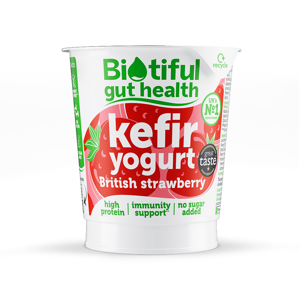 Biotiful Kefir Yogurt, British Strawberry, 350g – Biotiful Gut Health